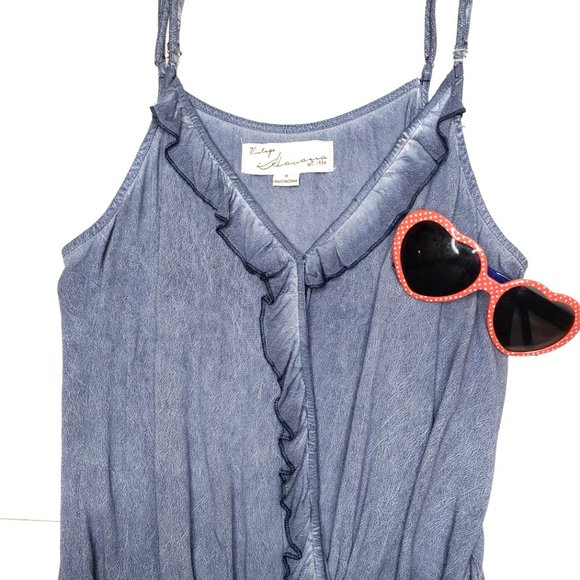 Vintage Havana Spaghetti Strap Romper with ruffles, M - Picture 6 of 10